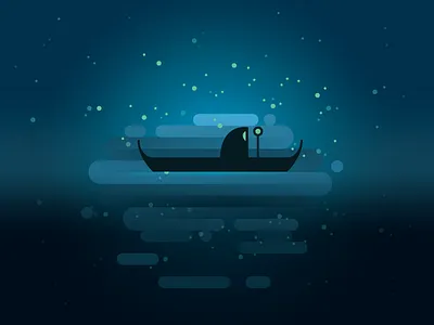 River Styx dark death glow gradient illustration river styx