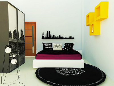 Teenage Masculine themed Bedroom Design interior design