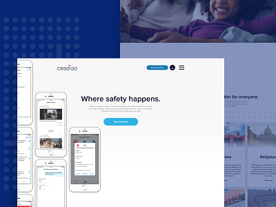 CrisisGo Homepage colours new work ui web web design website