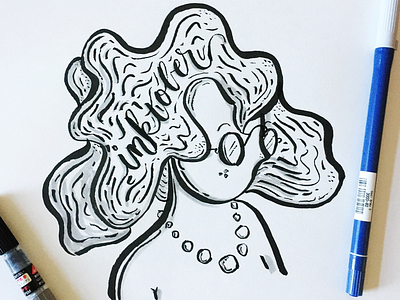 Inktober-Day One brush pen drawing illustration ink inktober woman