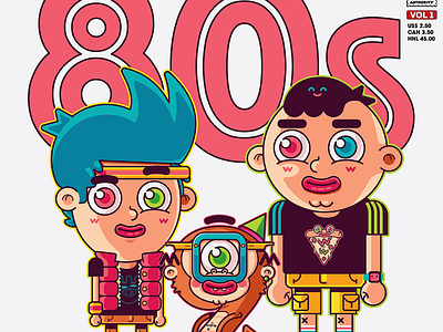 Characters work in progress adobe illustrator characters classic eighties fun goonies mascots retro vectors