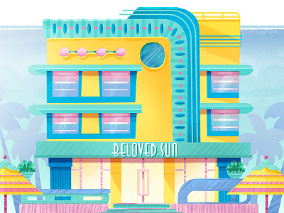 Beloved Sun Art Deco architecture art deco illustration visual development