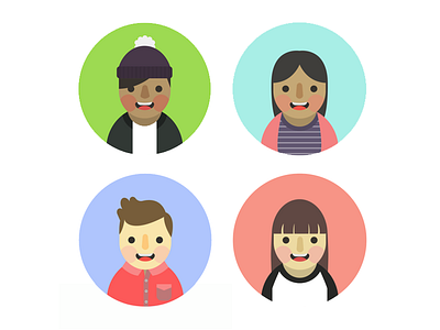 Different strokes for different folks drawing flat icon illustrations illustrator minimal persona portrait vector