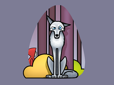 Wolf - infographic element animal cartoon cave character creature design flat forest hood illustration riding tree