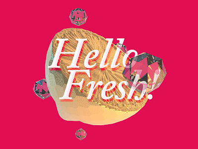 Hello fresh badge design cinema 4d