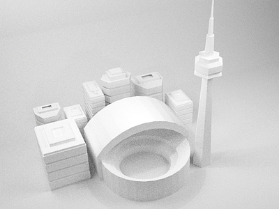 The 6ix cold like Alaska 3d illustration 6ix blender canada cn tower illustration landmark low poly monochrome toronto white