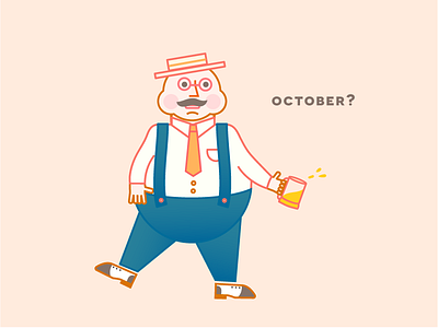 October Man beer gradient icon icon design illustration man october person