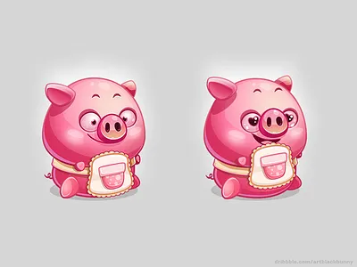 Piggy character cookie cute design eyes game gui heart pig pink ui