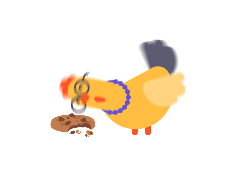 Cookies Policy after effects animation cartoon character chicken cookie gif illustration loop motion design rapidfire