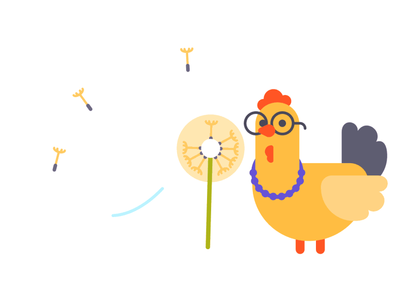 Dandelion Destroyer after effects animation cartoon character chicken gif illustration loop motion design