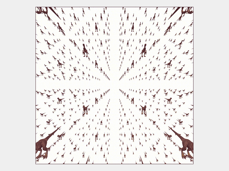 Velociraptors dinosaur gif grid loop motion pattern velociraptor