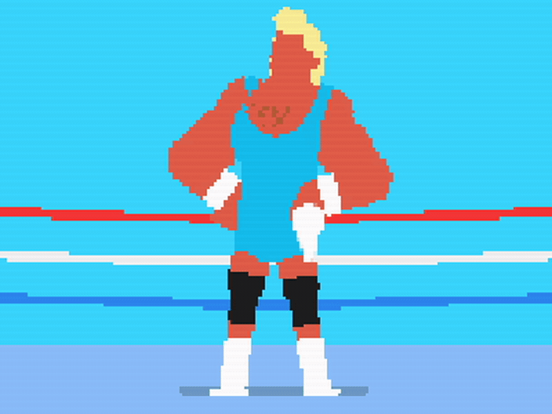 Mr Perfect 8 bit animation character curt hennig mr perfect video wcw wrestling wwe wwf