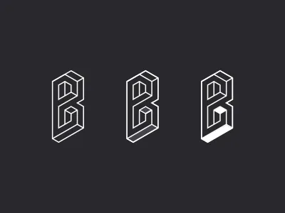 Impossible "B" logo adjustments b exploration impossible logo mark puzzle symbol