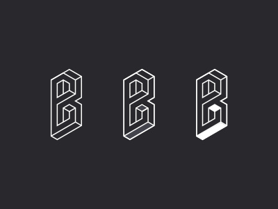 Impossible "B" logo adjustments b exploration impossible logo mark puzzle symbol