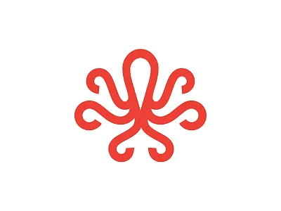 Octopus 2 line logo mark octopus symbol