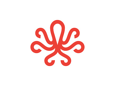 Octopus 2 line logo mark octopus symbol