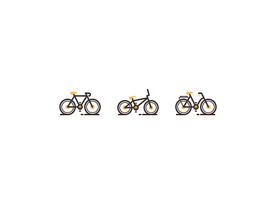 Bicycle Icons bicycle bike flat frame icon illustration line line icons rosek seat wheels