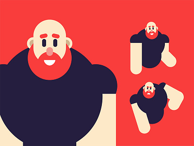 Waiting to move & Groove after effect animation bald beard character nikola obradovic