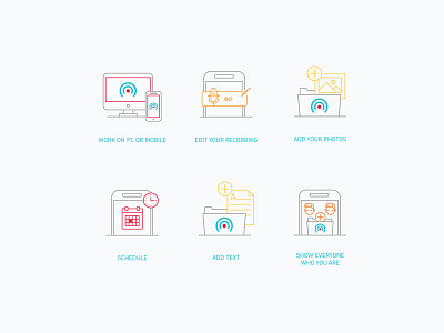 Icon Set — Lilicast cast flat design folder icon kit icons set illustration web pc mobile people photos pictures schedule recording ui work