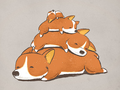 Comfy Bed - CORGI adorable animals chow hon lam art comfy bed corgi cute dog flying mouse 365 puppy