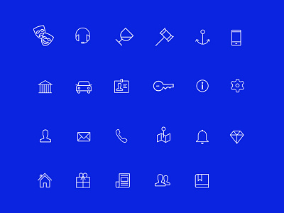 Minimal icon set blue icon line minimal ui