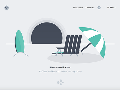 Jell Notifications Page - Empty State app beach beach umbrella css empty state html illustration ocean productivity sand web app