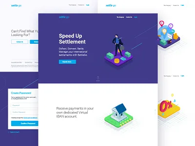 Landing Page fintech homepage illustration landing page ui web