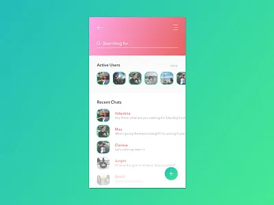 Messaging Screen active chat design icons iphone menu messaging mobile search ui user