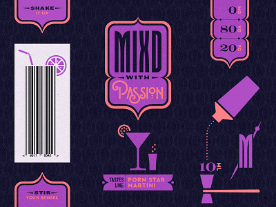 Mixd - 03 alcohol branding cocktail geometric icon logo martini pattern simple typography vape