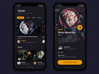 Caviar - Online Food Ordering booking buy eat food hotel ios iphone reservation restaurant ui ux