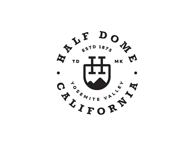 Half Dome california circle climbing crest design journey logo logotype monogram mountain travel