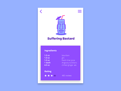 Daily UI Challenge 040 - Recipe 040 dailyui flat design icon interface design mobile tiki ui ux