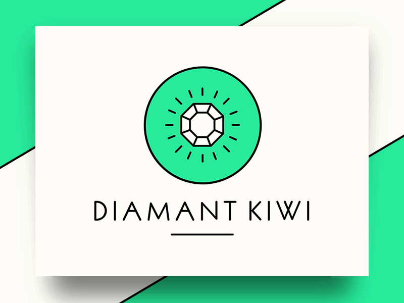 Diamant Kiwi animated branding diamond gif kiwi logo retro vintage visual identity