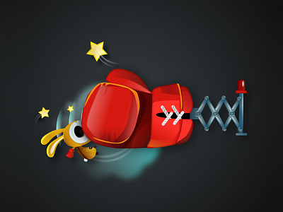 Stone Cold Punch game design illustration vectober