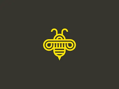 Bee Logo animal bee identity line logo logodesign logodesigner mark nature symbol yellow