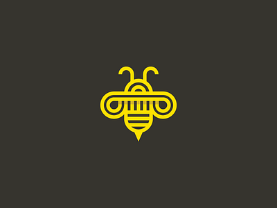 Bee Logo animal bee identity line logo logodesign logodesigner mark nature symbol yellow