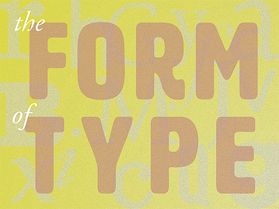 The Form of Type cover form front illustrator type typography