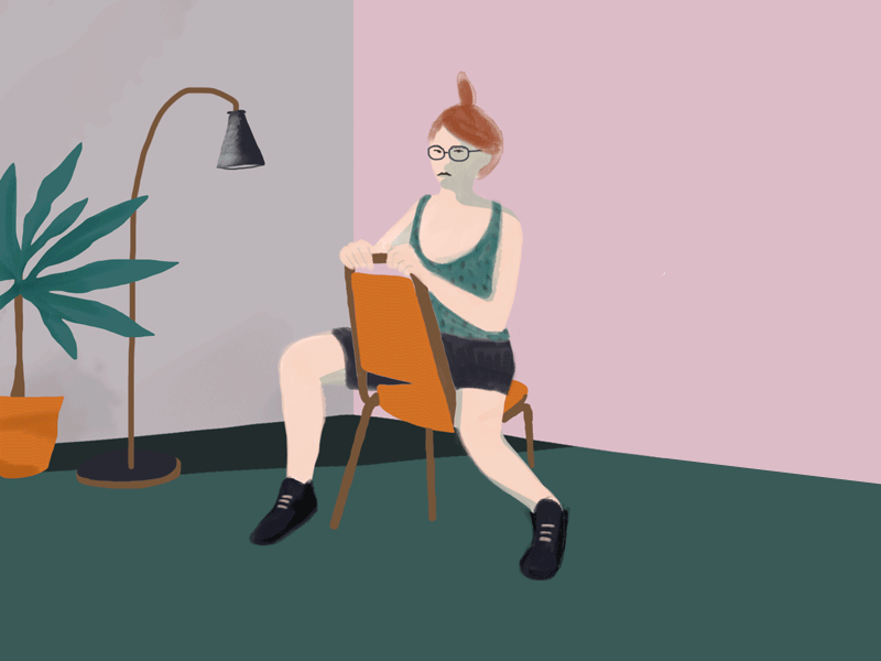 Waiting_2 character design illustration loop