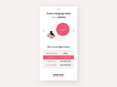 Daily UI #030 - Pricing illustration italian language learn mobile pricing tutor