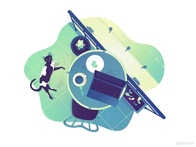 Saturday Noon on the Balcony illustration