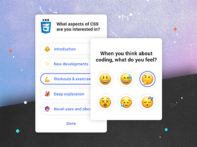What do you feel? buttons coding emoji gradient mobile programming roboto texture ui