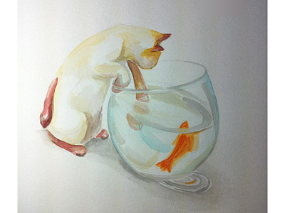 Watercolor Cat watercolors