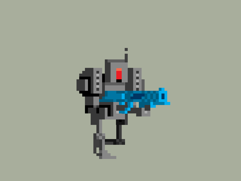 Robot Run animation gif gun robot run