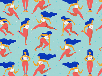 lady pattern illustration pattern runner