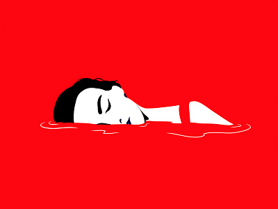 Sinking Thoughts concept illustration jcimagination minimal minimalistic popart poster sinking solo thoughts vector art women