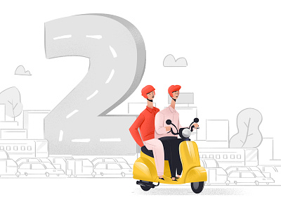 Beat The Traffic charcters concept doodle illustration inappillustration landscape sketch spotillustration ui