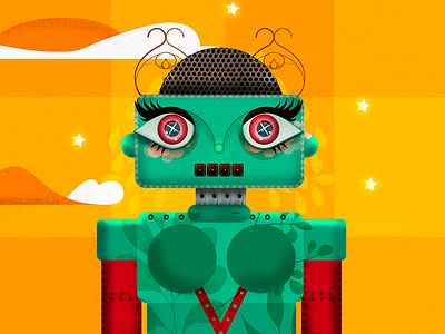 Sad Robot 2 colorful green illustration illustrator robot robot illustration sad yellow