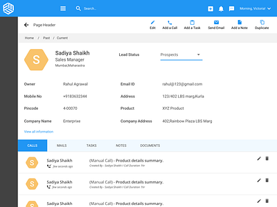 Lead Management details