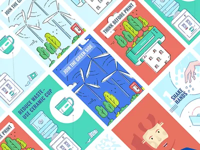 Various Illustrations 2017 drawing eco illustration linear nature tree vector