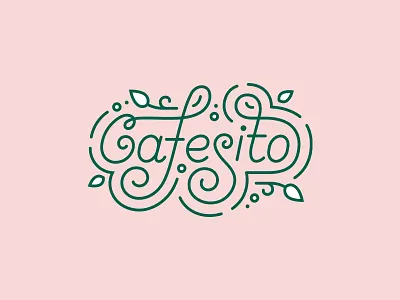 Cafesito cafe decor fresh leaf logo nature ornament